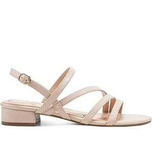 NWT Women's Low Heel Gretel Ivory Dress Sandal With Adjustable Ankle Strap